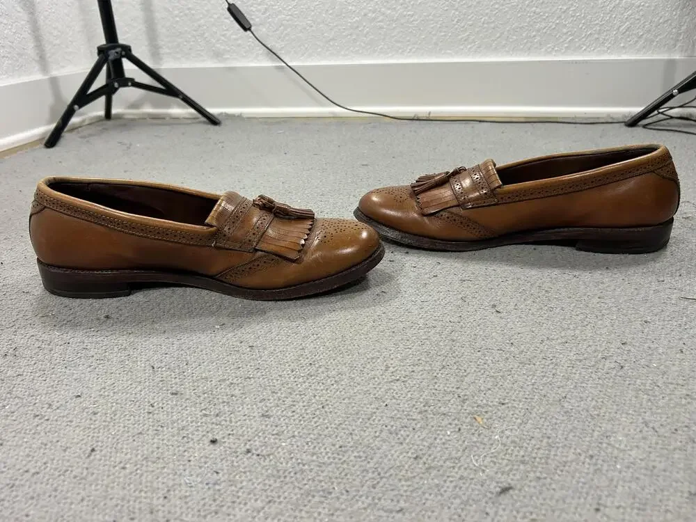 Allen Edmonds Bridgton Shoes Mens Size 10 Brown Leather Tassel Loafers USA